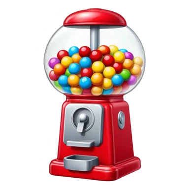 Red Bubblegum machine with multicolored gumballs sticker