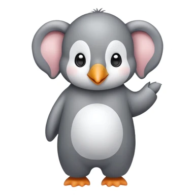 cute penguin wearing an elephant suit sticker