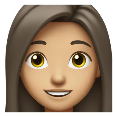 brunette with long hair and green eyes smiles sweetly sticker