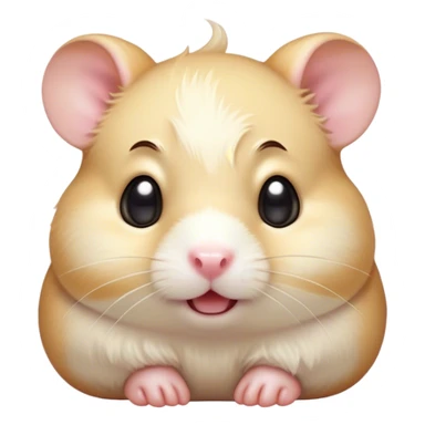 Cinematic Comical Cream Hamster Portrait Emoji, Head tilted dramatically with an exaggeratedly amused expression, featuring a striking cream fur with a luminous sheen, wide, expressive dark eyes filled with playful disbelief, Simplified yet hilariously expressive features, highly detailed, glowing with a slightly sassy glow, high shine, dramatic yet playful, stylized with an air of cheeky mischief, bright and endearing, soft glowing outline, capturing the essence of a spirited and over-the-top hamster, so meme-worthy it feels like it could side-eye its way into internet fame instantly! sticker