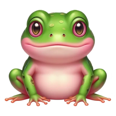 cute frog cheeks pink blush sticker