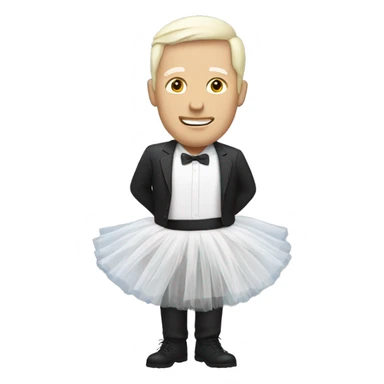 White man wearing a tutu sticker