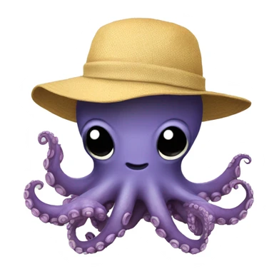 Octopus with a bucket hat sticker