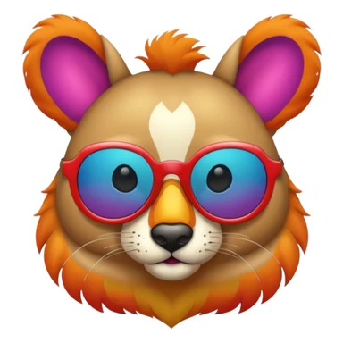 a sunglasses circus animal sticker