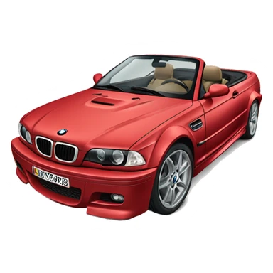 Red convertible E 46 BMW M3 sticker