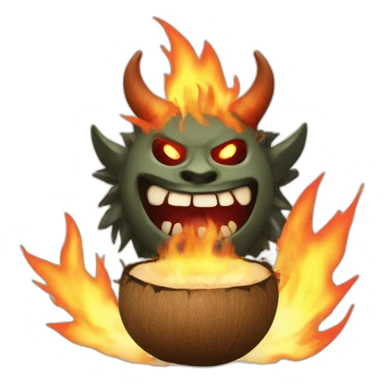 oni with coconut fire sticker