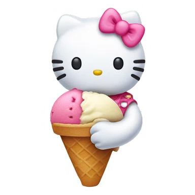 Hello kitty with ice cream  sticker