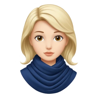 Woman with navy scarf. sticker