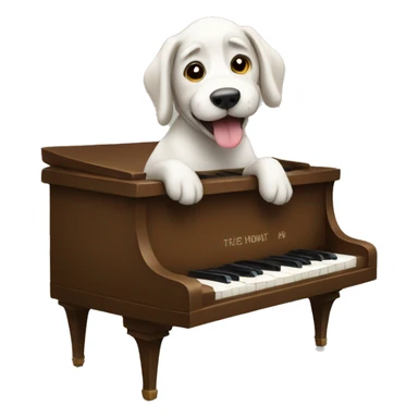 Dog playing piano sticker