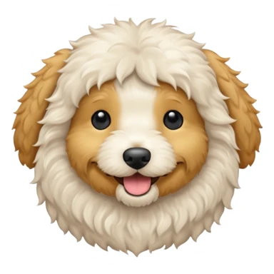 Can you make me an emoji of a white mini golden-doodle  sticker