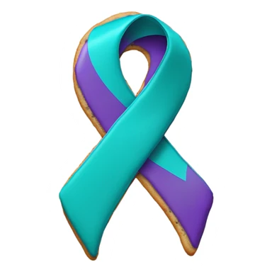 Purple teal Suicide awareness ribbon, cookie heart sticker