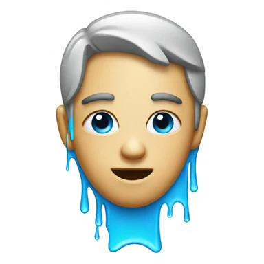 crying face with blue tears sticker