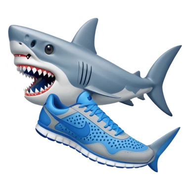 Shark with blue Nike shoes sticker
