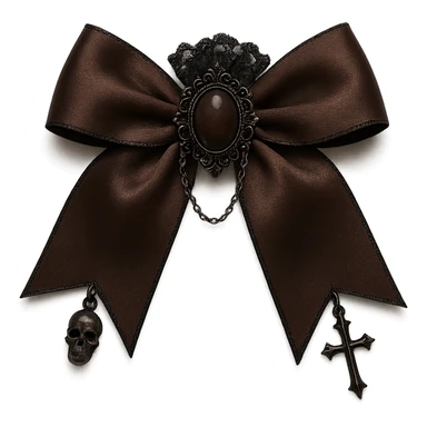 brown goth bow remove background, explore sticker