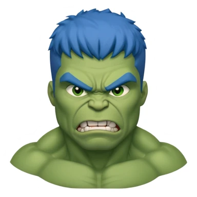 blue haired hulk sticker