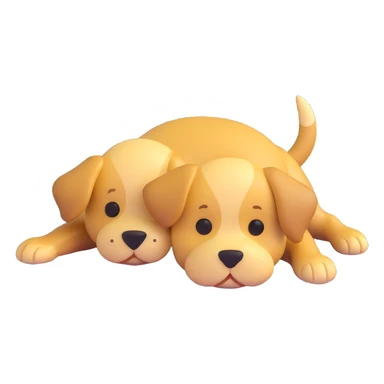golden puppy on its back, relaxed sticker