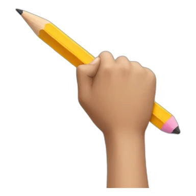 hand holding a big pencil in fist sticker