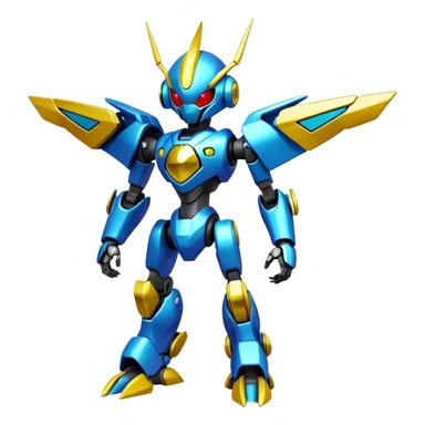 Shiny Futuristic Fakemon-Pokemon-Digimon-Spectrobes-Medabot-fusion, full body sticker