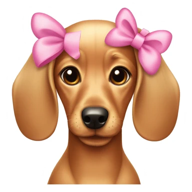 Blonde girl dachshund with two pink bows to sticker