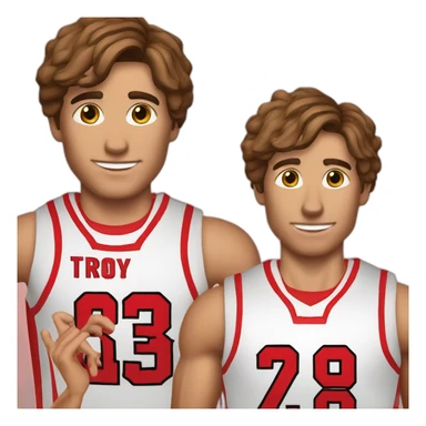 troy bolton in basketball shirt sticker