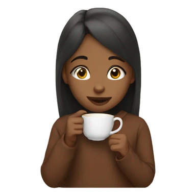 Girl sipping tea sticker