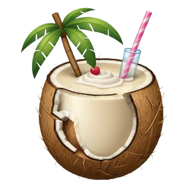 Coconut smoothie in a coconut  sticker