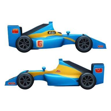 Blue race car with black wheels sticker