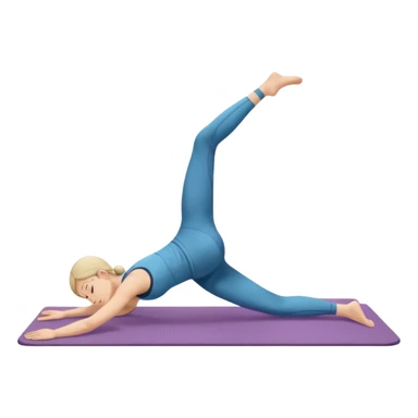 the feet are on the mat, the back is arched inward and the hands are stretched towards the legs sticker