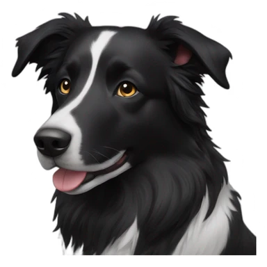 all Black mixed dog border collie sticker
