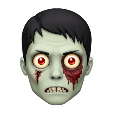 zombie, trapstar, Black hair black eyebrow sticker