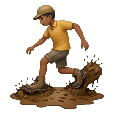 raining shoe stamping mud sticker