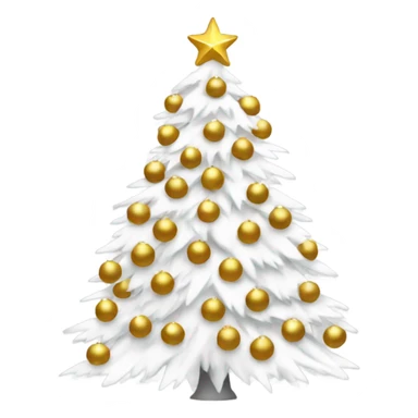 White christmas tree with golden balls aesthetic  sticker
