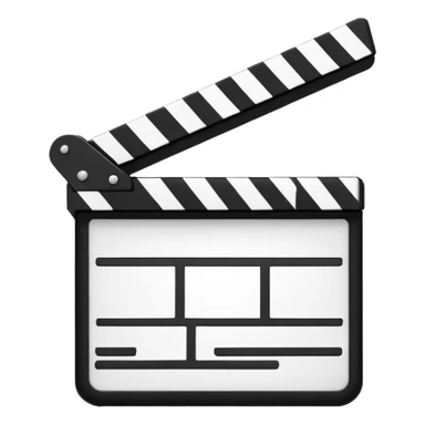 ultra simplified movie clapper, just two rectangles and a line, stripped of all details, pure geometric abstraction sticker