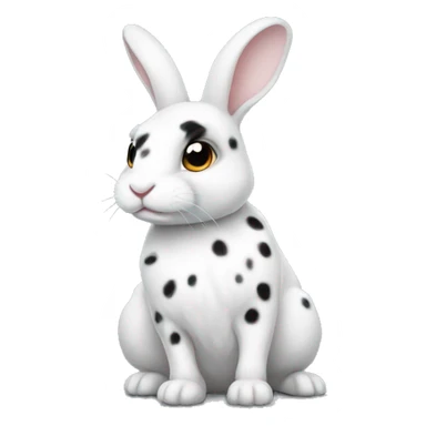white bunny with black spots sticker