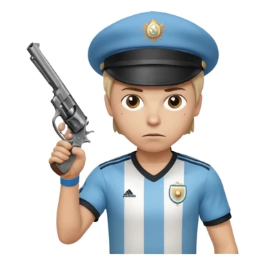 haz un turro con una biszera para atras y con un arma remera argentina pero arma de fuego que tenga un revolver solo que tenga una bicera para atras sticker