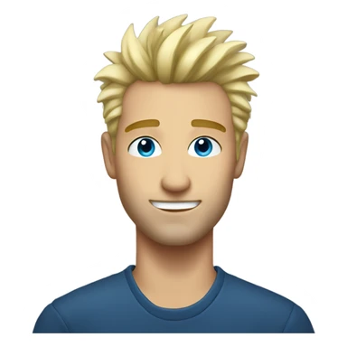 Handsome man, short spiked up hair, blonde hair, blue eyes sticker