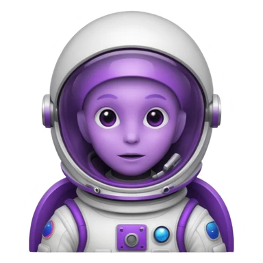purple alien white Astronaut sticker