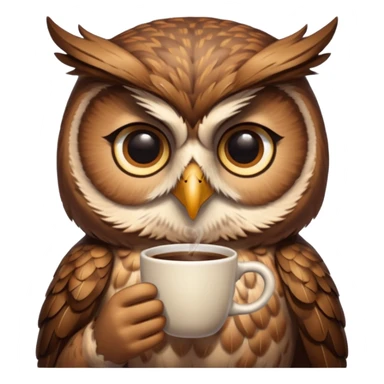 kahve içen baykuş sticker