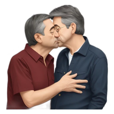 Éric Zemmour kissing jean Luc Melenchon sticker