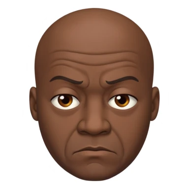 bald grumpy black man sticker