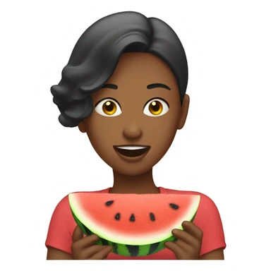 woman eating watermelon  sticker