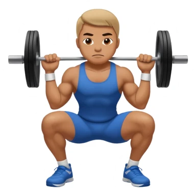 man doing a squat without weights sticker