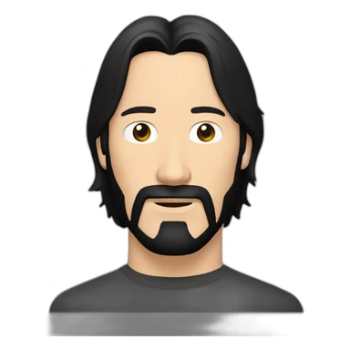 keanu reeves whit short hair and short beard sticker