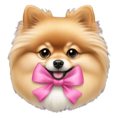 A Pomeranian with pink bow sticker