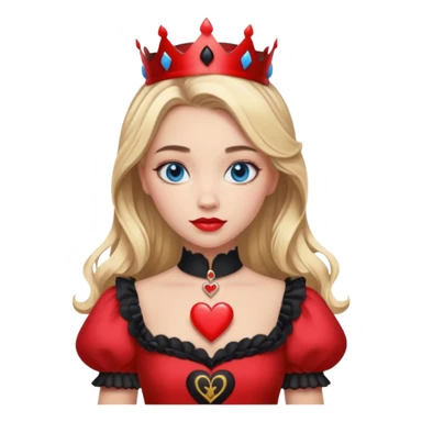 Freya Skye lose my head junior Eurovision 2022 red queen of hearts style blonde half up half down hair, blue eyes sticker