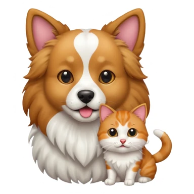 dog and cat combined sticker