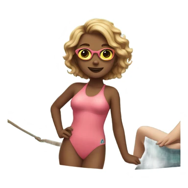 Evie in swimsuit outdoors sticker