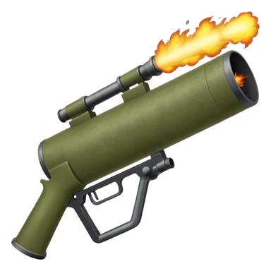 olive colored two-handled bazooka firing sticker