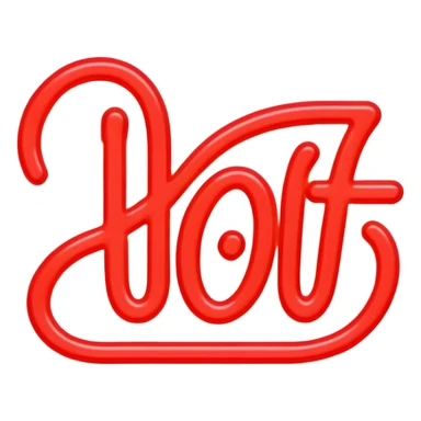 Neon signboard word "hot" sticker