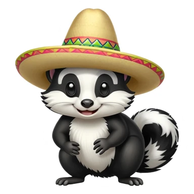 Skunk with Mexican hat sticker